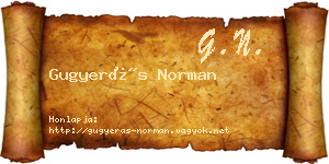 Gugyerás Norman névjegykártya